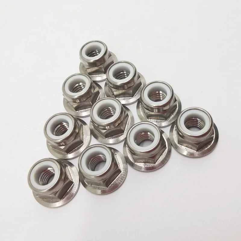 Titanium Nuts Fasteners Flange Nylon Lock Nuts For Motorcycle Bike Car