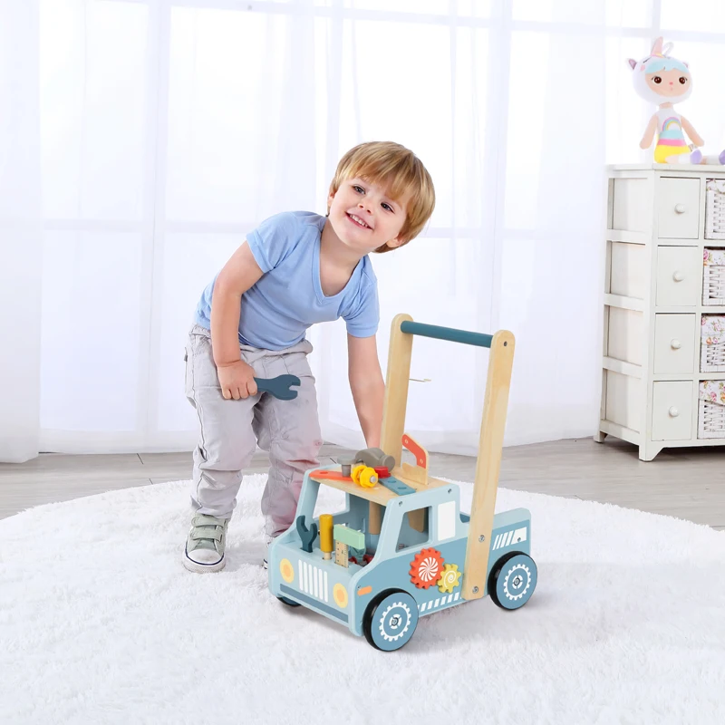 Wooden Baby Walker Hand Push Tool Table Hands-on Ability Exercise Training Education Toy for Kids