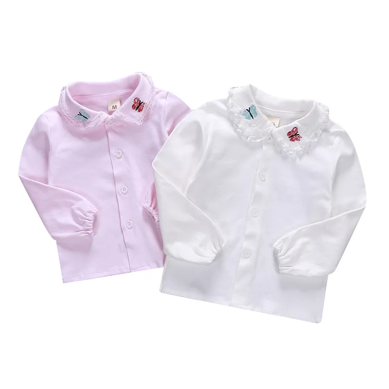  Весенние летние и осенние модели новые рубашки для девочек от 0 до 36 месяцев повседневная одежда малышей с идиллической