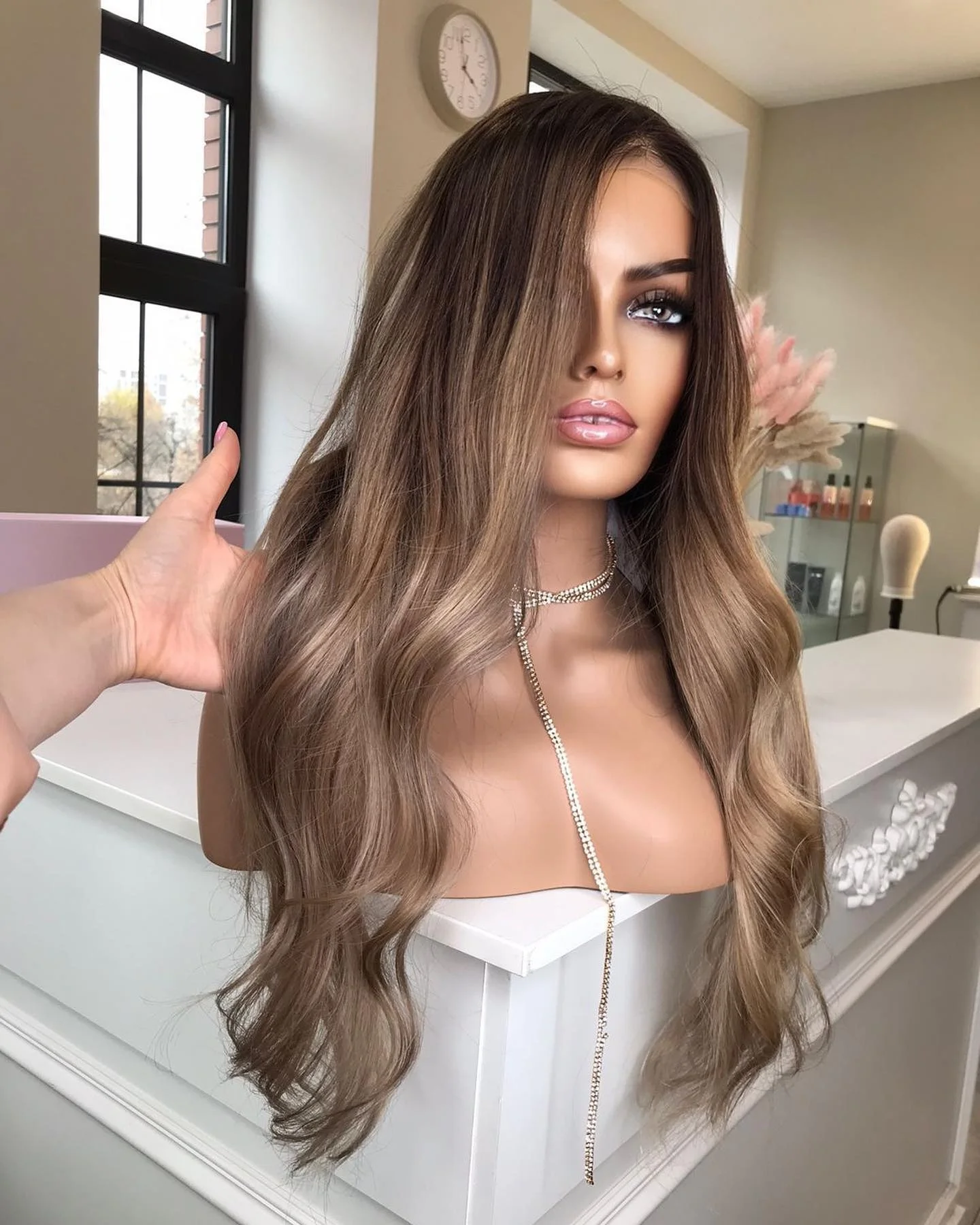 Perruque Sans Colle Glueless Blonde Human Hair Wigs Body Golden Light Brown With Blonde Highlight For European Women