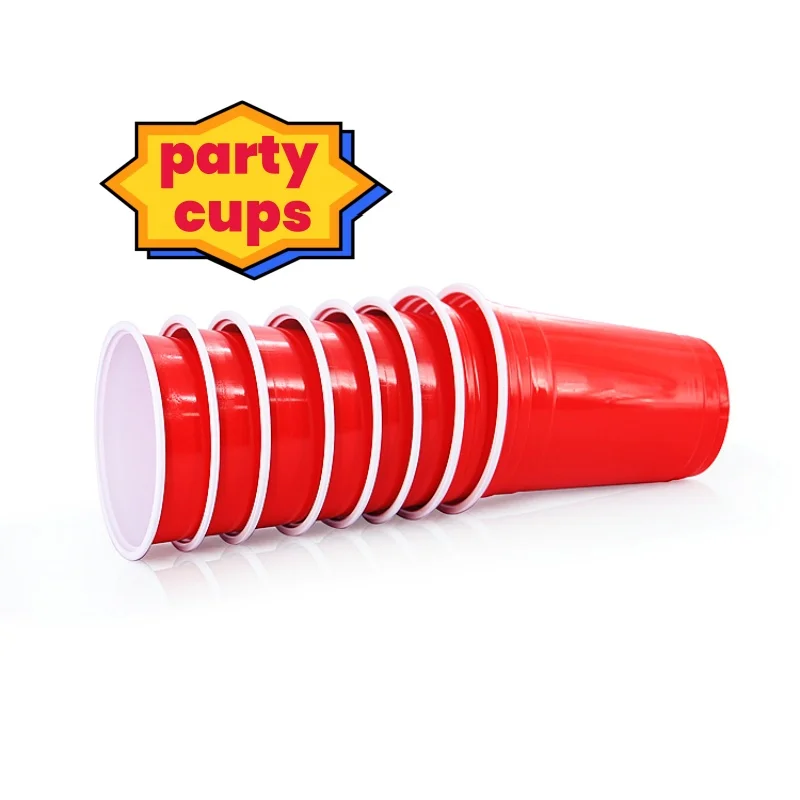 Good Price Wholesale Red Plastic Cup Reusable Plastic Oersonalised Drinking Cups Higy Quality Party Cups