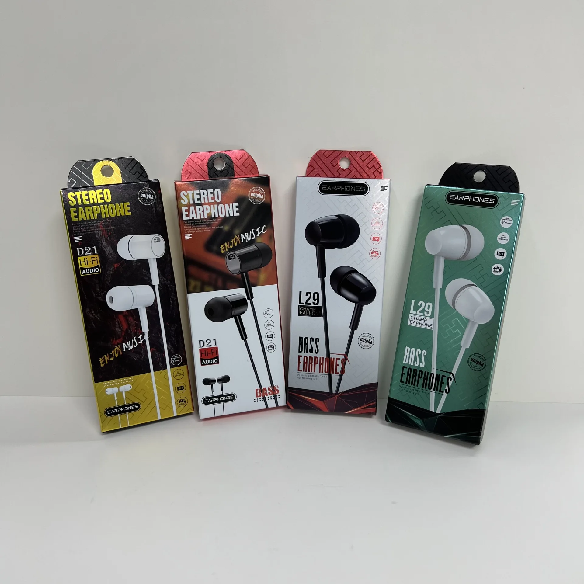 365 earphone cable in ear packaging color box hifi wired earphone neutral paper box D21 L29 in stock