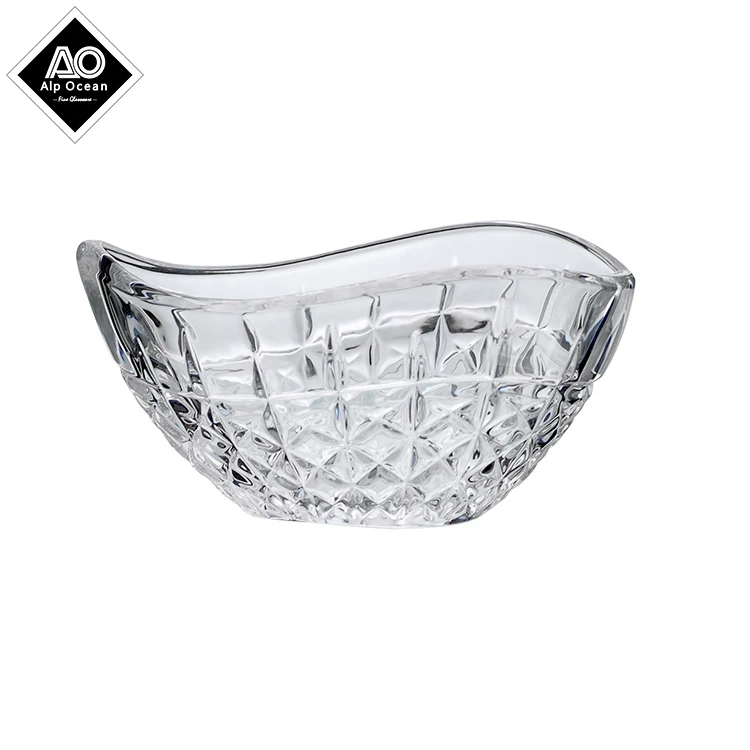 Овальная стеклянная чаша стильного дизайна 14,6 см