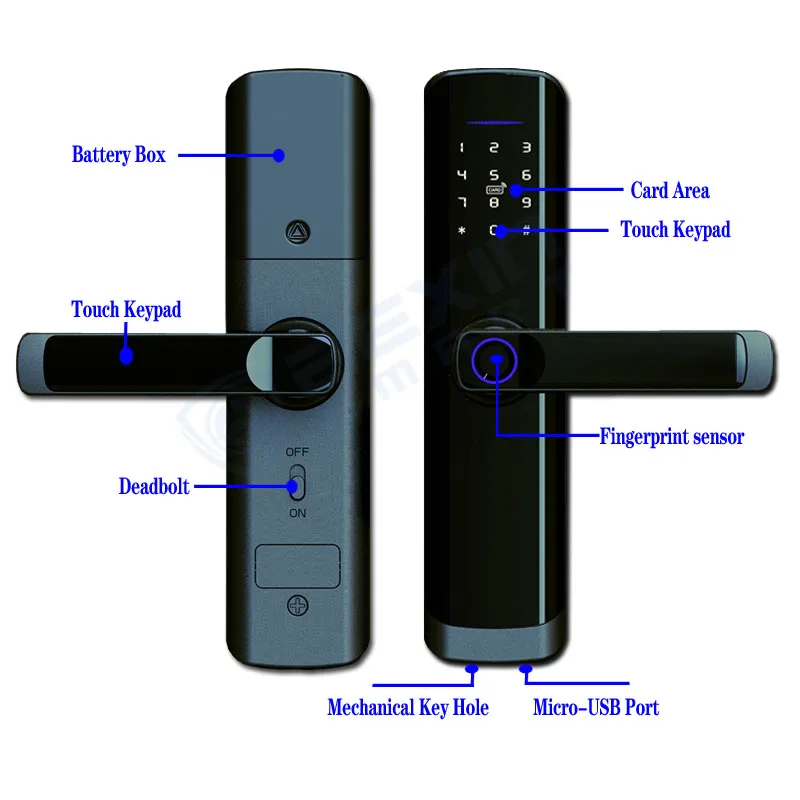 TUYA APP Smart Door Lock WiFi Electronic Fingerprint Digital Lock with Alexa Google Home