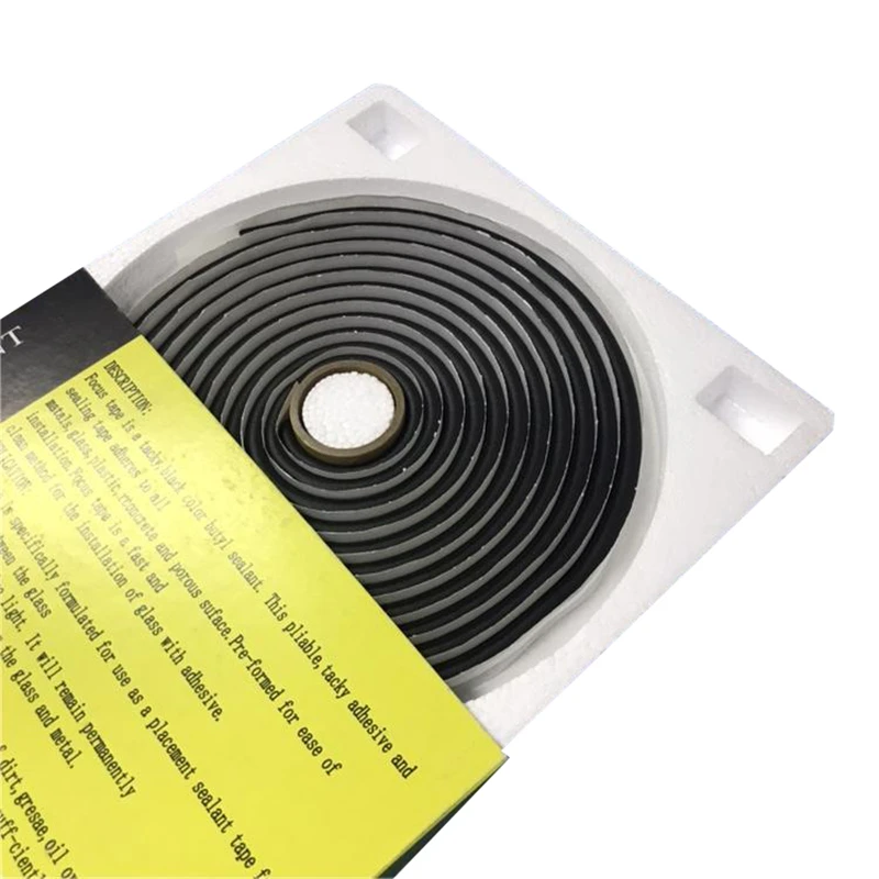 Auto headlight headlamp retrofit adhesive sealant 9.5mm * 4.5M car modifying black snake butyl synthetic rubber glue