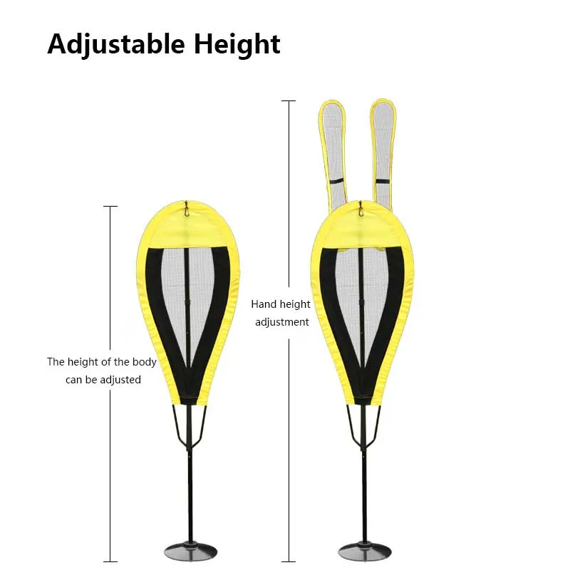 Customisable Height-Adjustable Collapsible Defender Basketball Training Net Obstacles Dummy Equipment