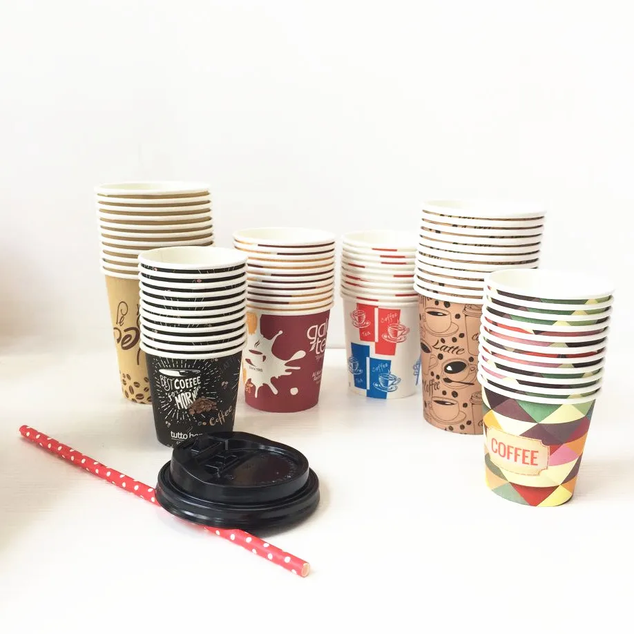 Disposable Paper Coffee Cups 8 oz Extra Thick Insulated Cups Eco-Friendly and Recyclable To Go Cups for Hot and Cold Liquids
