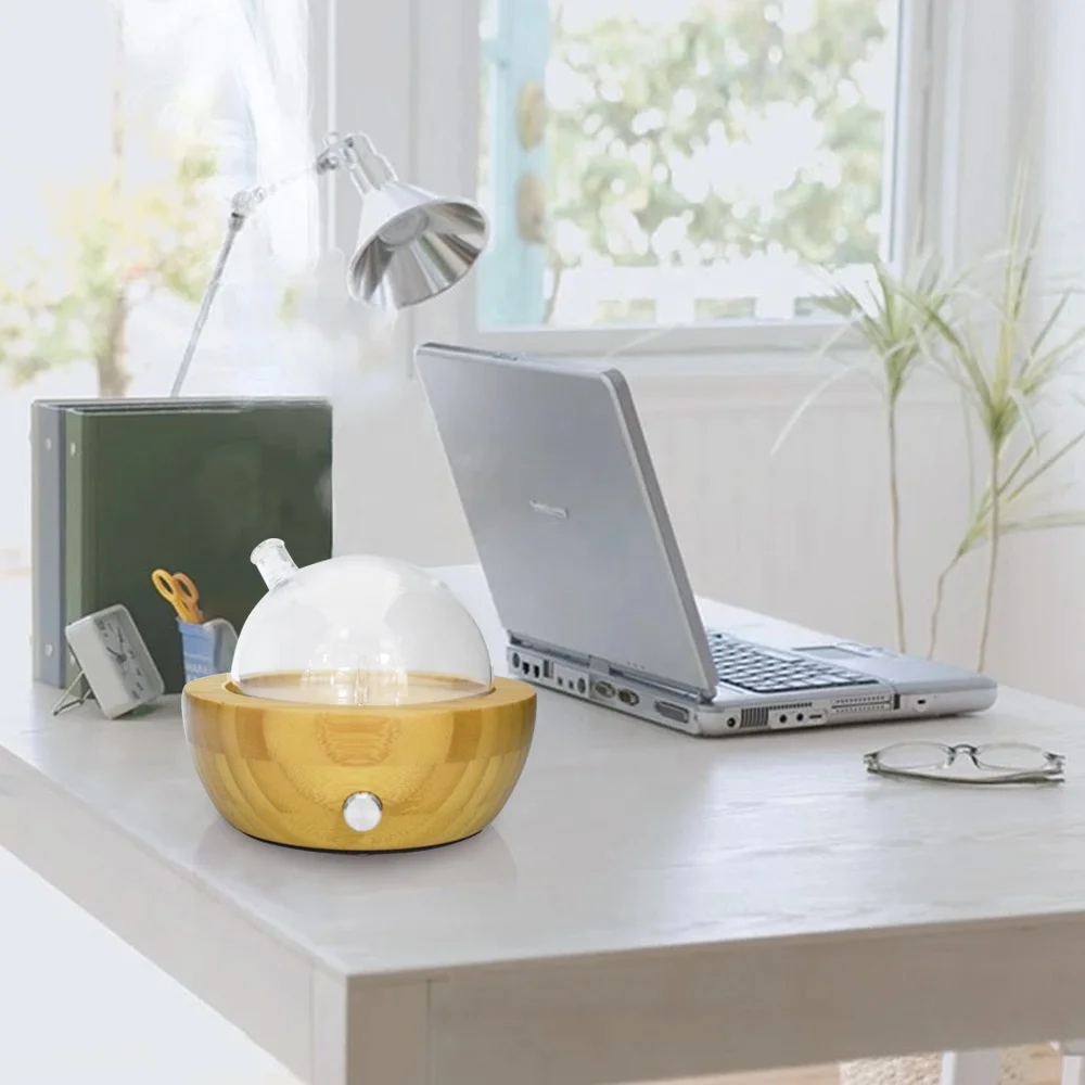 Real Bamboo Glass Nebulizing Waterless Diffuser Natural Electric Essence Oil Diffuser