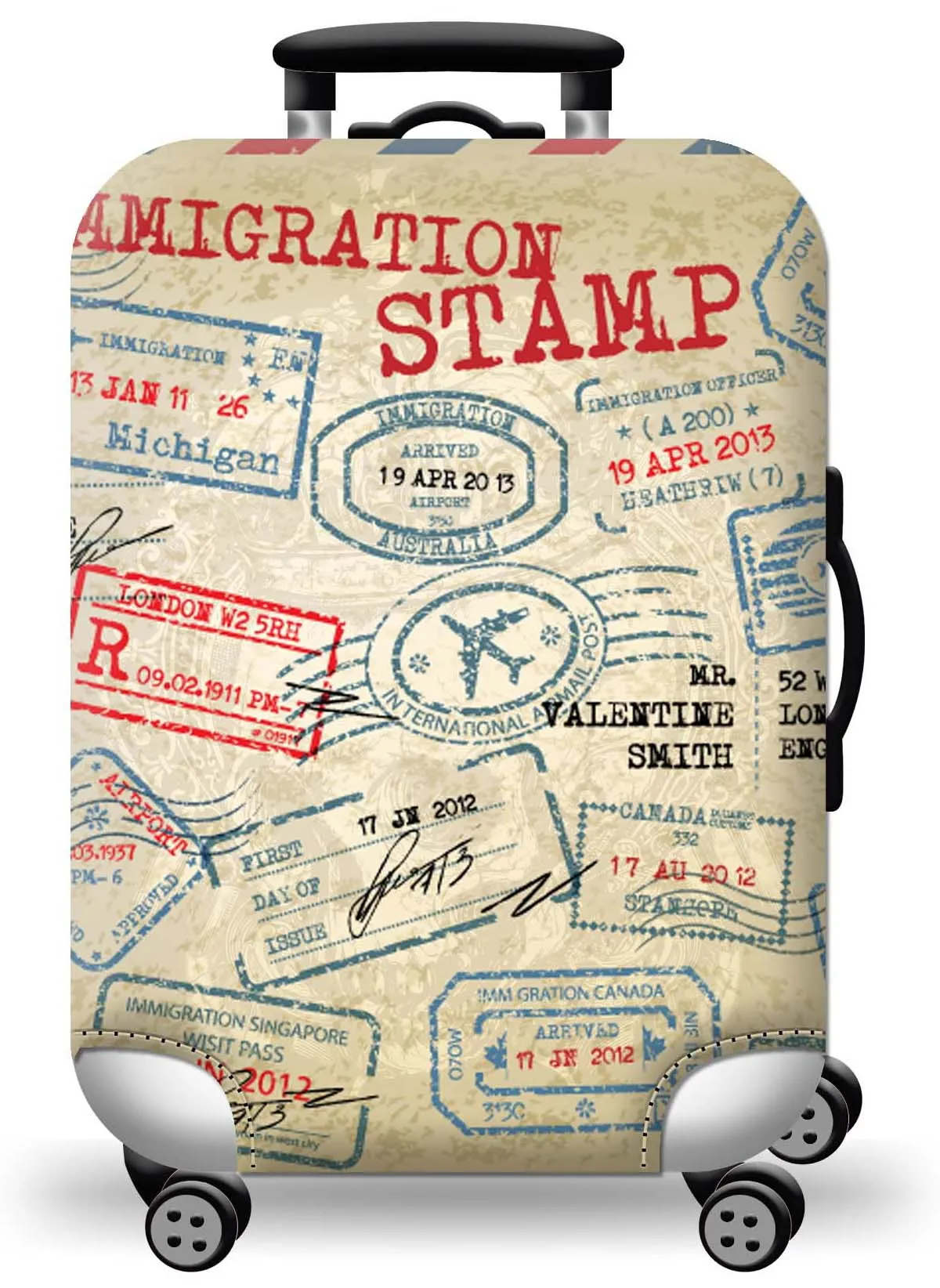 New Custom Printed Luggage Covers Elastic Protective Waterproof Terylene Spandex Suitcase Cover