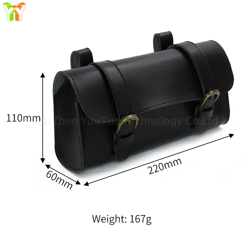 Factory Sale PU Leather Bicycle Bag Vintage Retro Brown Bicycle Front Bag Bike Handlebar Storage Pocket