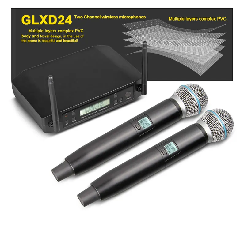 Хит продаж профессиональный ручной динамический микрофон FM GLXD4 Beta87a для вокала Beta58a беспроводной Sm58 Для