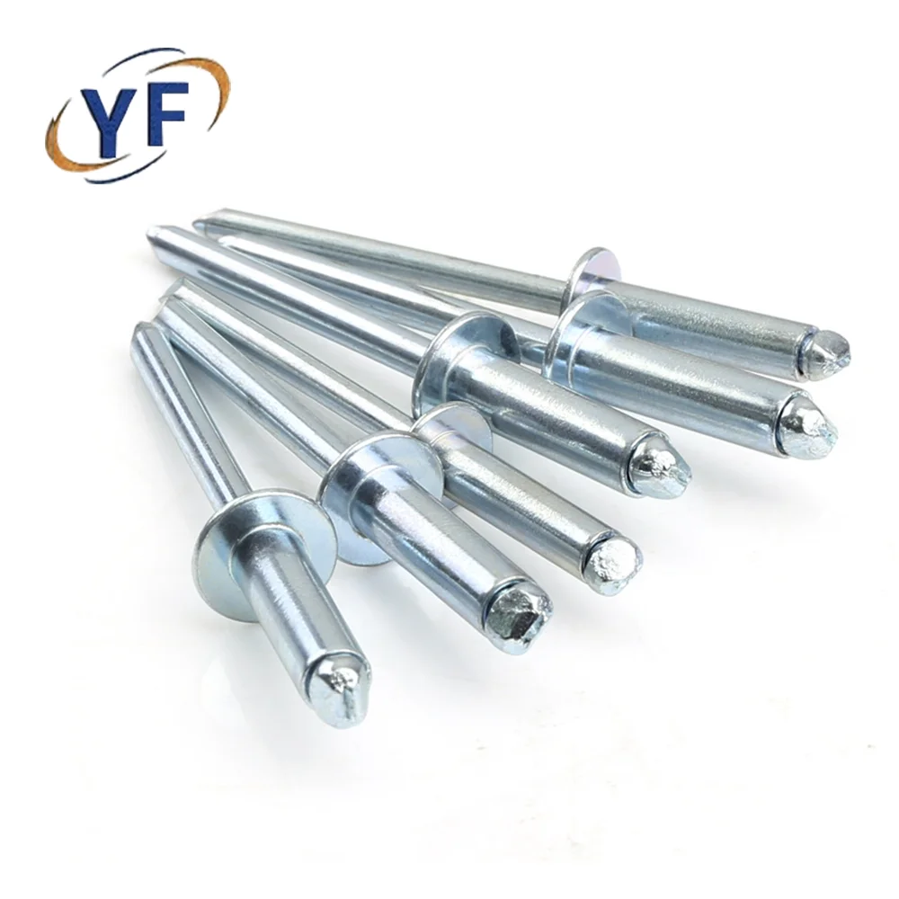 Custom factory price All size pop rivet open end type round head Plain brass Galvanize aluminum blind rivet