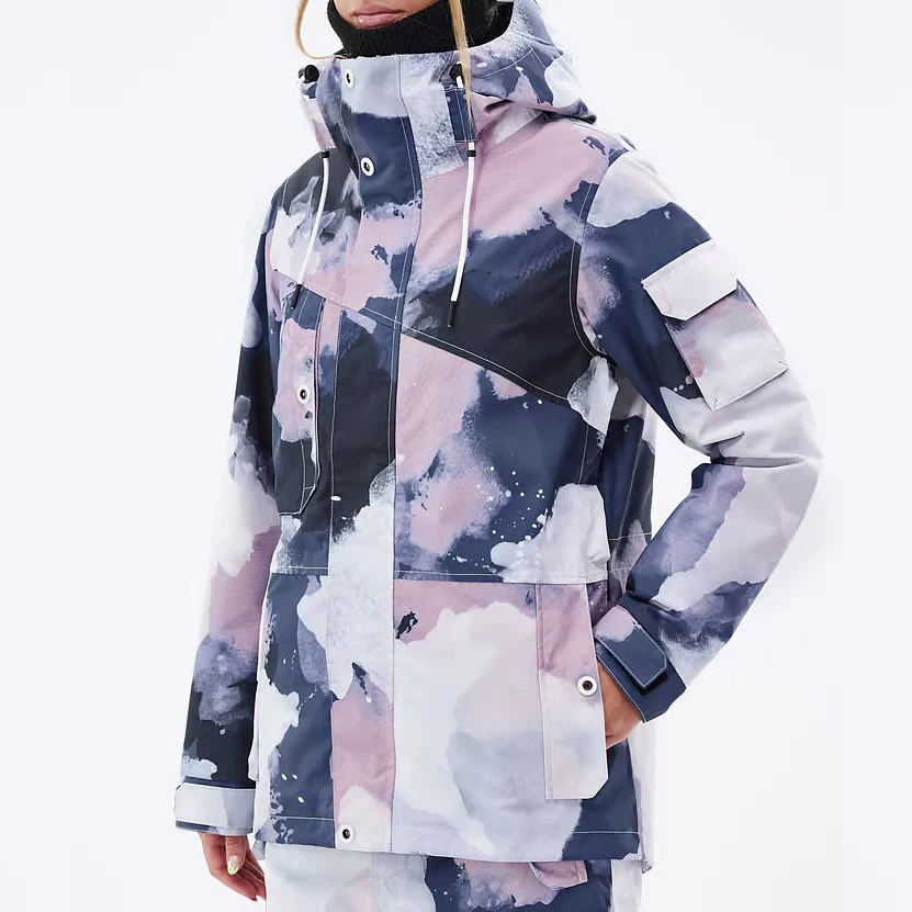Hot Sale Ski Jacket Snow Wear Women Camo Fashionable Female Skiing Outdoor Waterproof Professional Ski Jacke