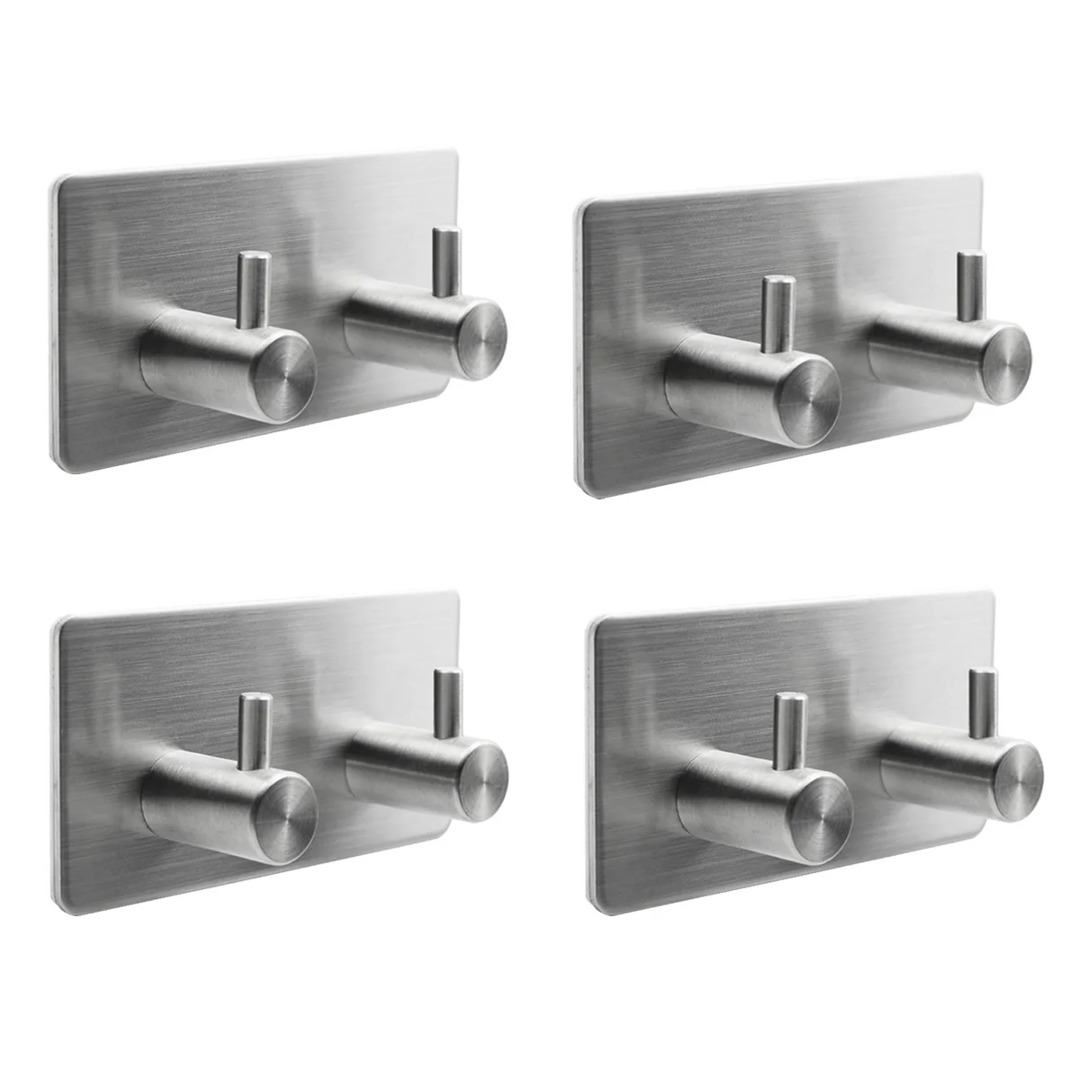 High Quality Stainless Steel Double Wall sticker Robe and Clothes Hooks, 3M Sticker