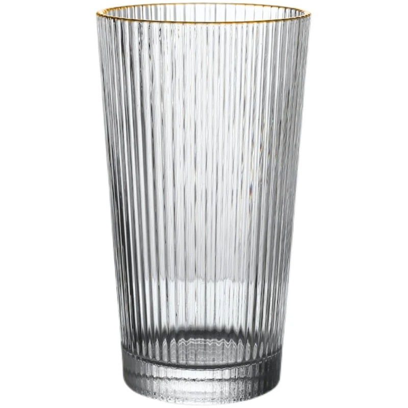 
Japanese style contracted stripe Simple High quality crystal day glass coffee mug hammer pattern juice glass cup 