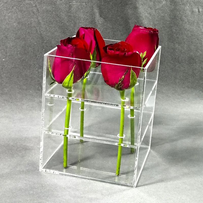 Круглая коробка для цветов на заказ Квадратные прозрачные двухслойные консервированные коробки с логотипом Подарочная мам