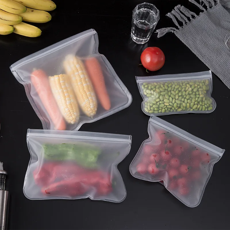 Силиконовые пакеты для хранения пищевых продуктов Многоразовые стоячие на молнии герметичность контейнеры