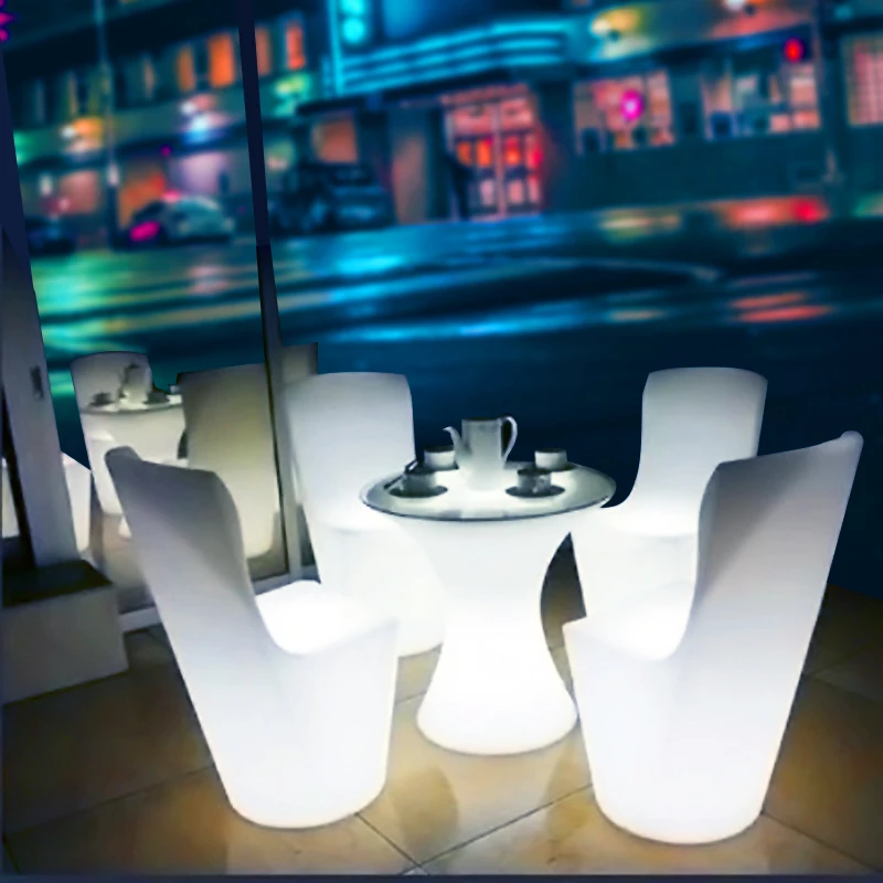 Chairs factory rgb color Battery remote control color change plastic rgb color  led dining chairs