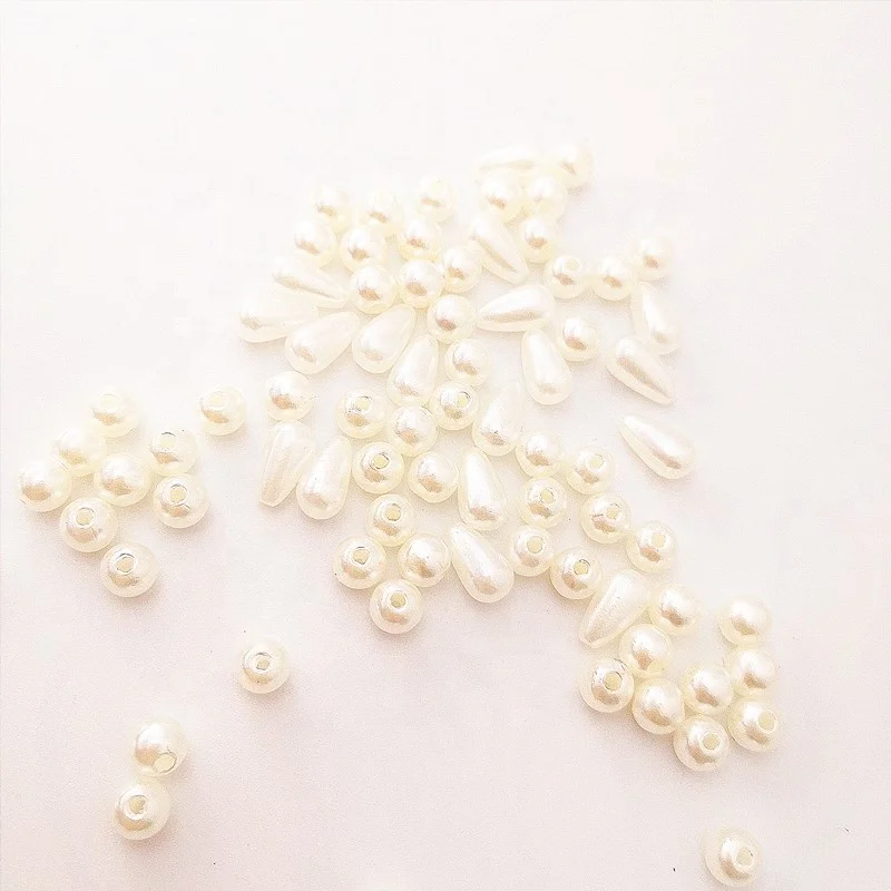 Multiple Specifications Abs Drop Bead Diy Abs Water Drop Shaped Beads Jewelry Accessories