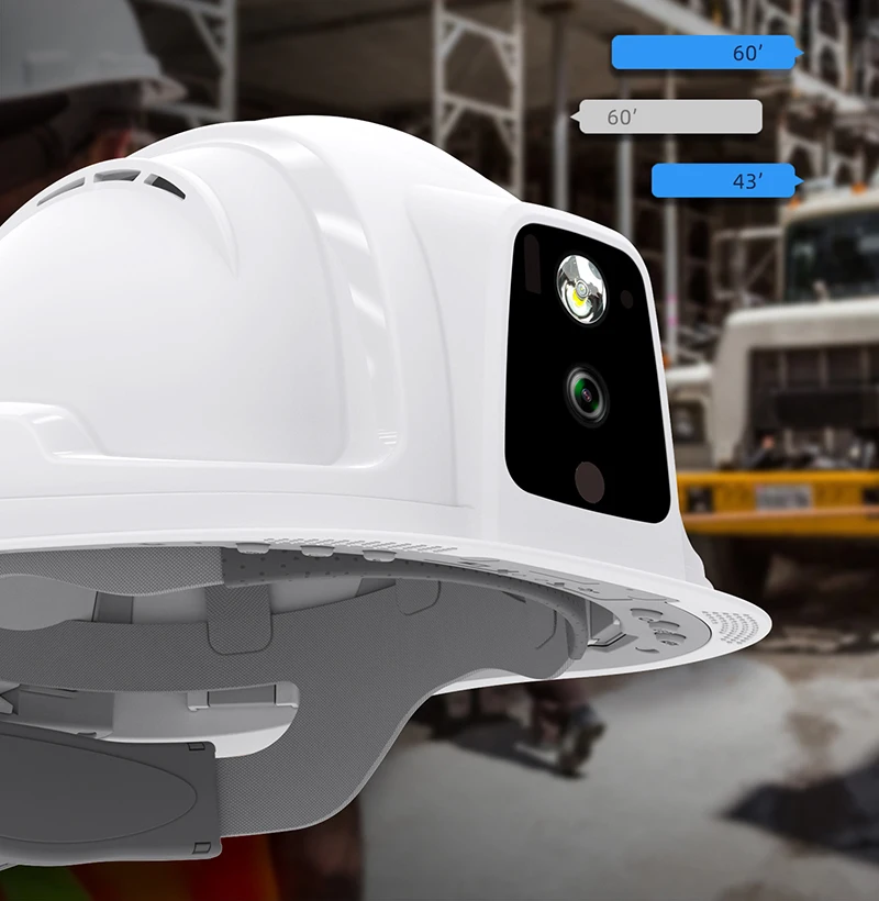 1080p waterproof smart hard hat camera live streaming GPS PTT intercom construction helmet camera