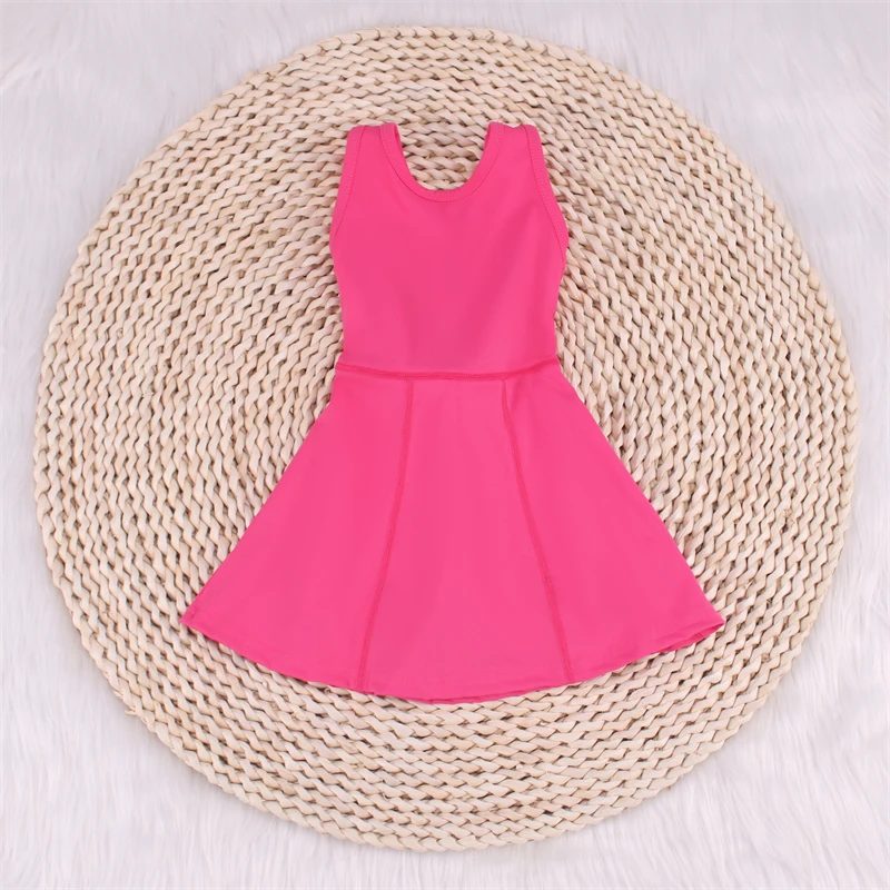 Panic Buying Baby Girls Tennis Dress Kids Athletic Workout Skirt Summer Toddler Girls Custom Color Sleeveless Fitness Yoga Dress