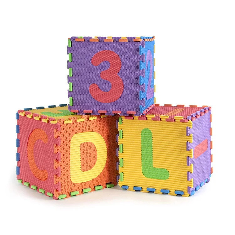 Wholesale Children Developing Play Rugs Baby Play Mat Eva Foam Cartoon Number Letter Puzzle Mat