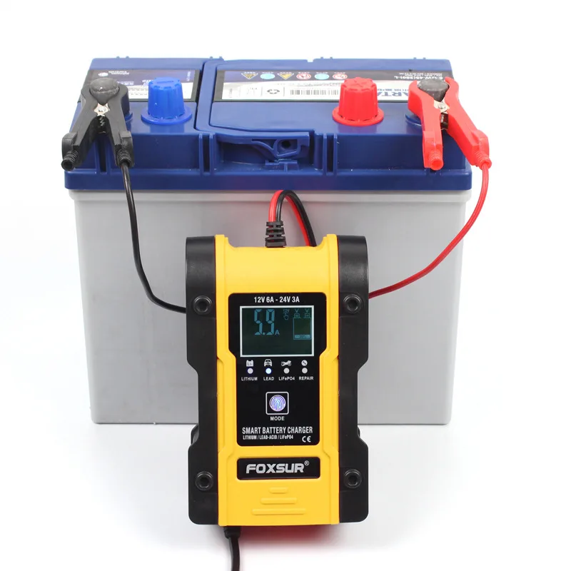 Fully Automatic 7-stages Truck Motorbikes Car Battery Charger 12V 24V Pulse Repair Lead Acid Battery Charger