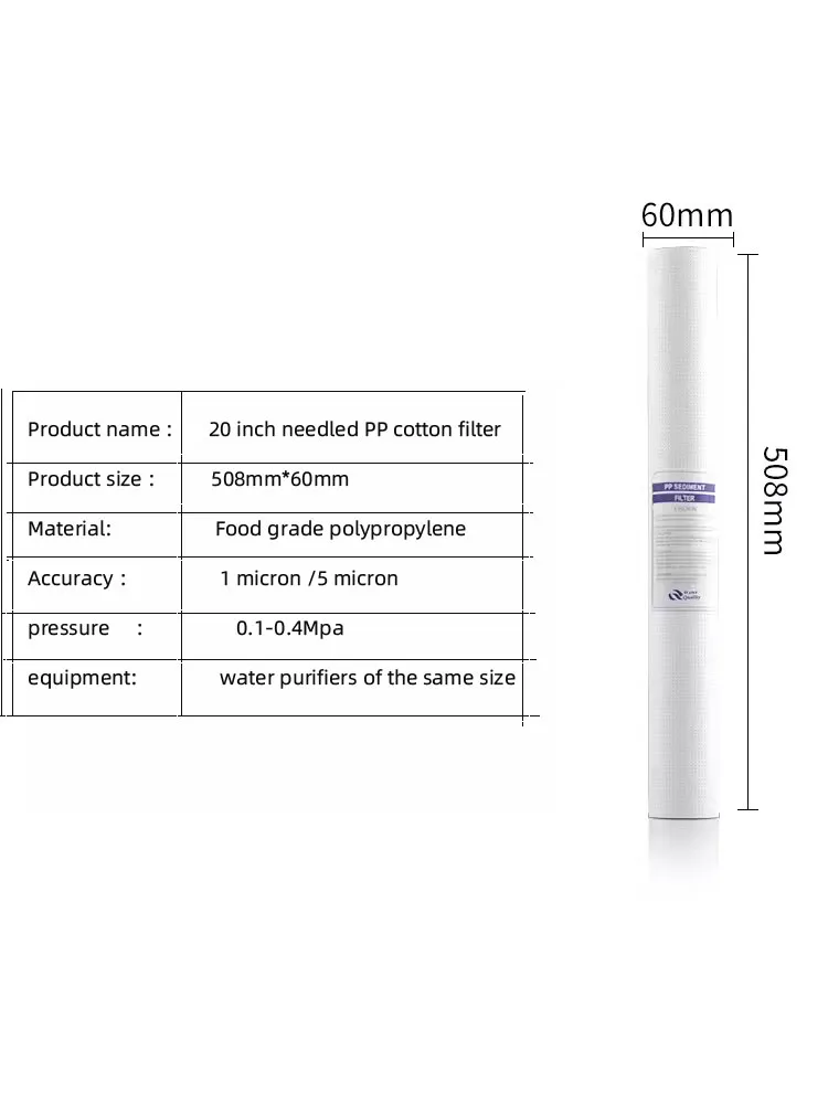 5 micron filter 20 inch sediment melt blown pp filter cartridge for whole house water filter system