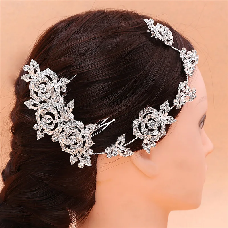 Comb Bridal Headband Wedding Hair Accessories Crystal Rhinestone Hair Comb Hairband Wedding Hair Jewelry