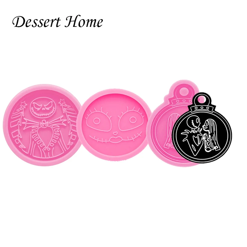 DY0464 Shiny Jack/Lisa Clown Phone Grip Molds, Jewelry Epoxy Mould Resin Silicone Mold Badge Reel As Well