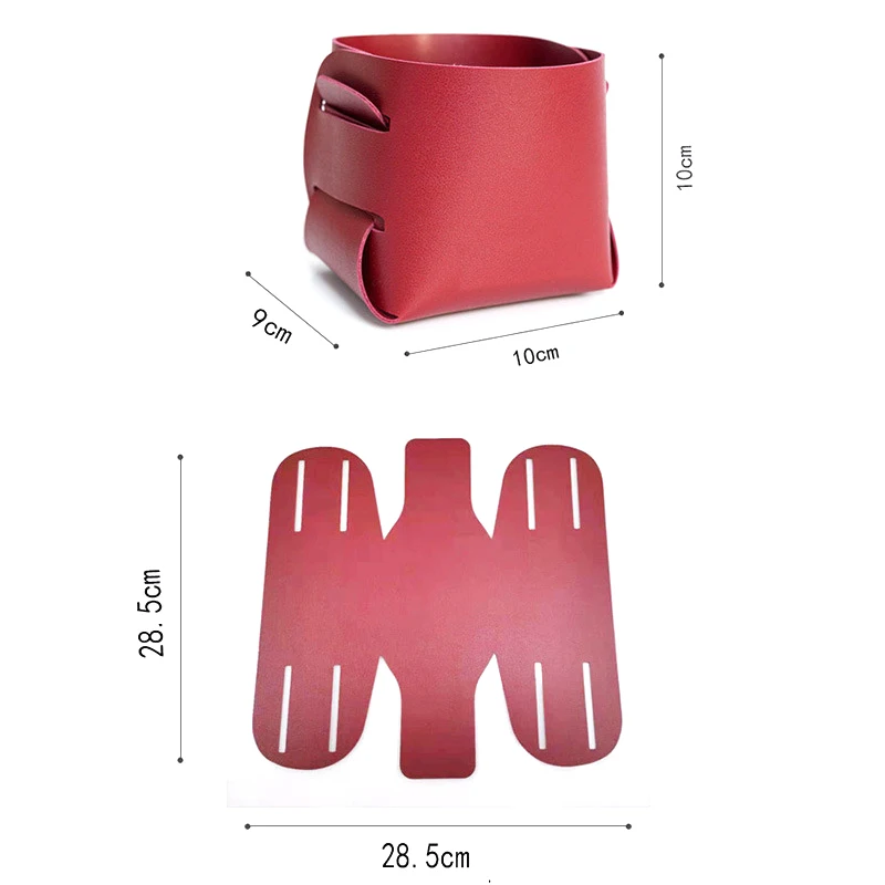 p015 Colorful PU Leather Office Tray Box Desktop Make Up Tray For Cosmetic Flower Storage Basket Organizer