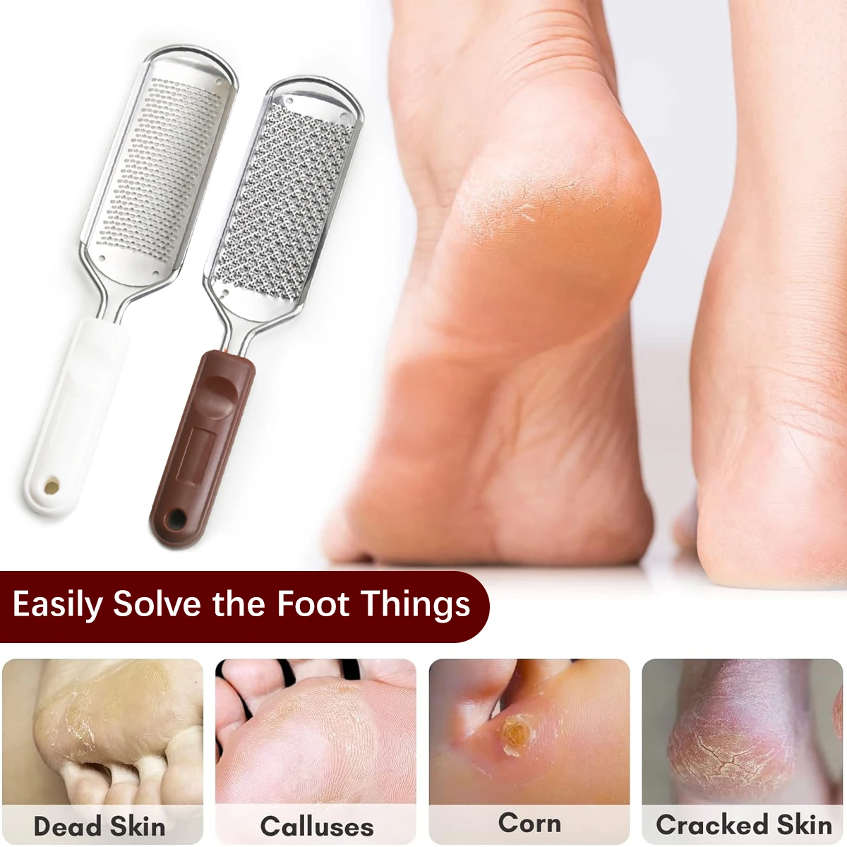 ZRKGEL Professional  Feet Callus Remover Pedicure Stainless Steel Foot File Replacement Metal for foot care nail salon