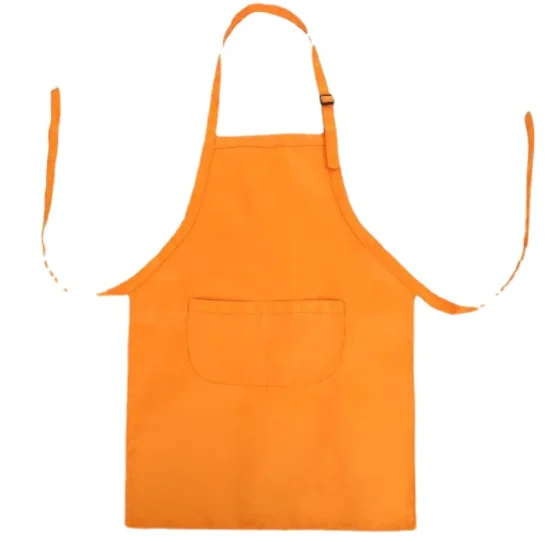 Polyester Child Aprons With 2 Pockets Kitchen Bib Aprons For Kitchen Cooking Baking Kids Apron And Chef Hat Set