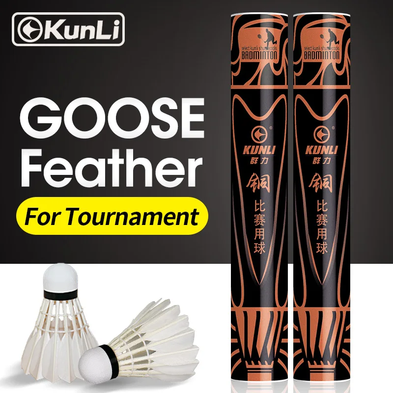 Wholesale KUNLI  Bronze Shuttle Cock Goose Feather Badminton Shuttlecock For Professionals