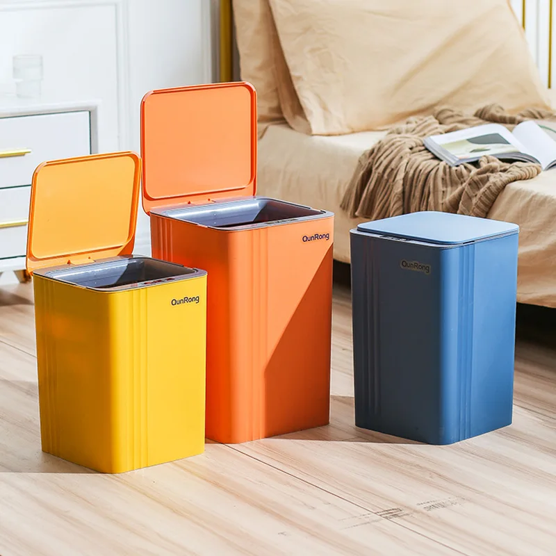 Custom Touchless Garbage Bin ABS Intelligent Induction Electrical Smart Trash Can Automatic