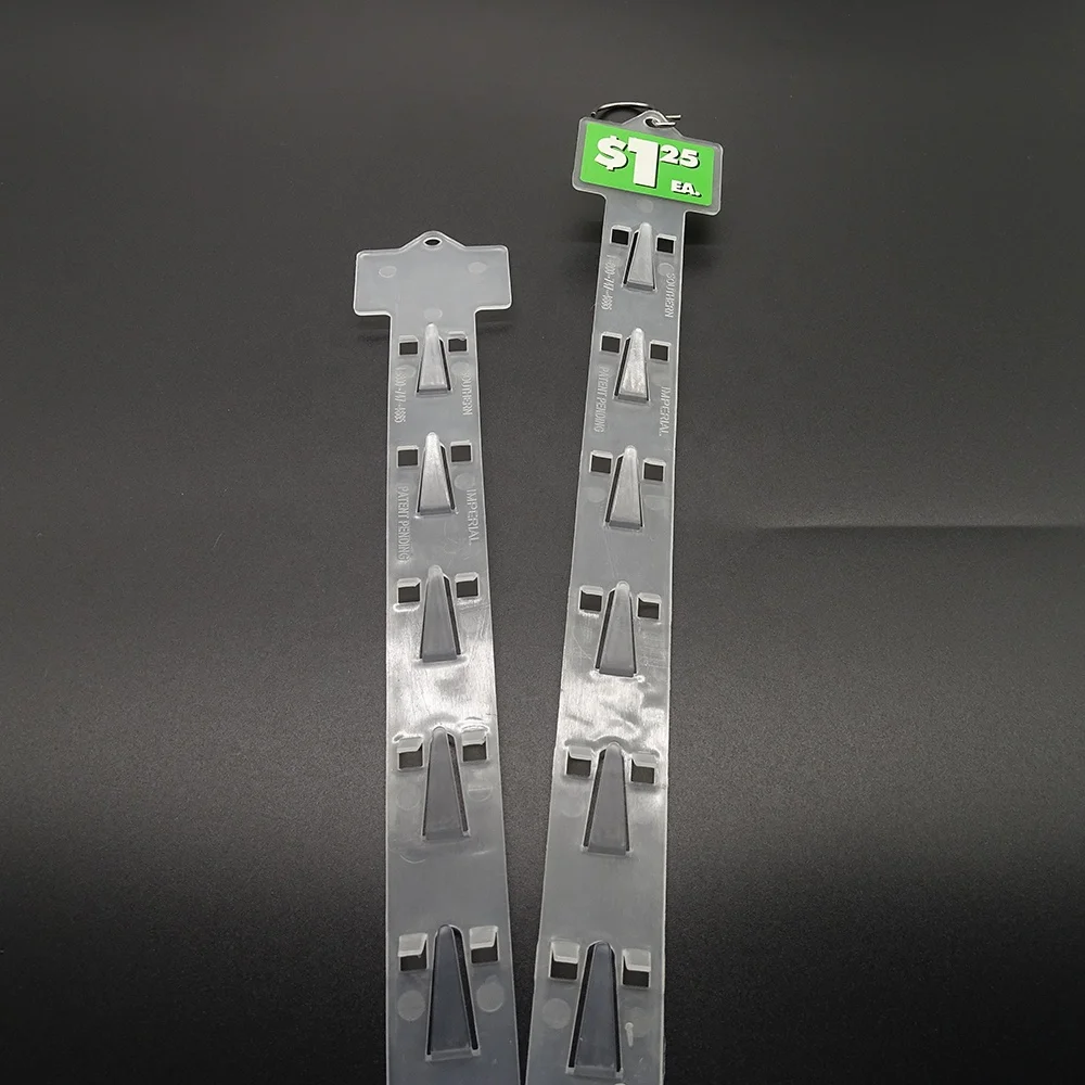 Plastic Supermarket Display Double Sided Merchandisers Strip on shelf