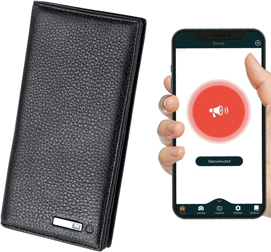 Умный анти-потерянный GPS-кошелек Smart LB с сигнализацией, Умный кошелек из воловьей кожи, Мужской Длинный кошелек