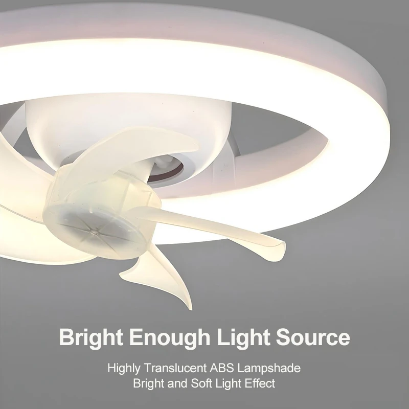 Indoor Heat Home Living Room Bathroom Socket E27 Bulb Smart Dimmable Led Ceiling Light with Fan and Remote Control