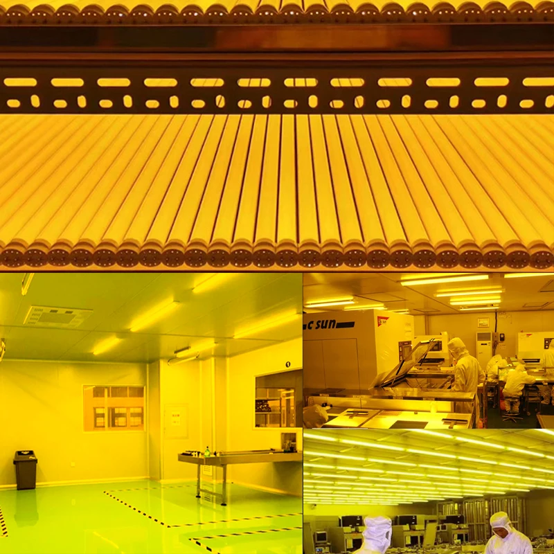 Uv Free Led Lamp tubes yellow cover 1700K IC semiconductor factory lighting led t8 light tube