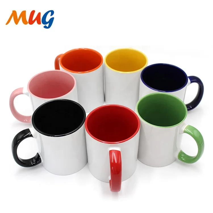 wholesale zibo factory produce 11oz white blank  sublimation mug ceramic coated coffee cup ceramic mug