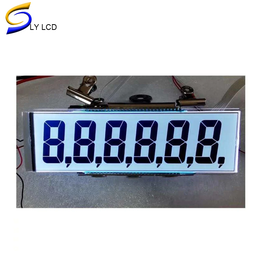 6 digit 7 segment TN positive transmissive LCD display for fuel dispenser