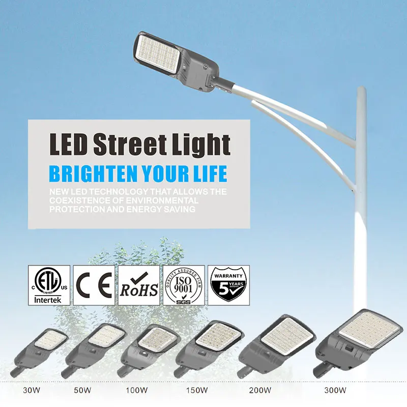 BBIER 3000K/4100K/6500K/CCT Adjustable High Lumen Outdoor Public Road Lighting Waterproof luminaires led street light