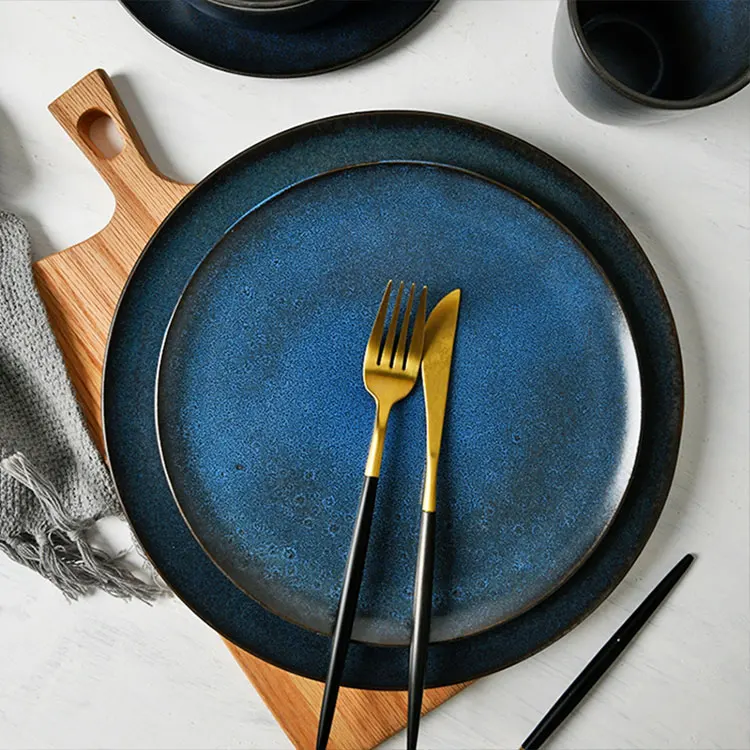 16 шт. лучшая керамическая посуда яркого цвета, желтая и черная керамическая посуда