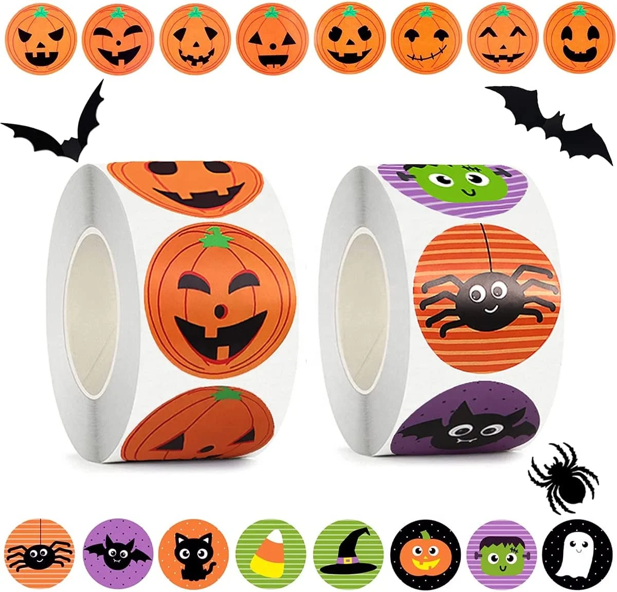 Halloween Stickers for Kids 16 Vibrant Colors  Round Seal Label Stickers Envelope Seals Paster for Halloween Party  Decorations