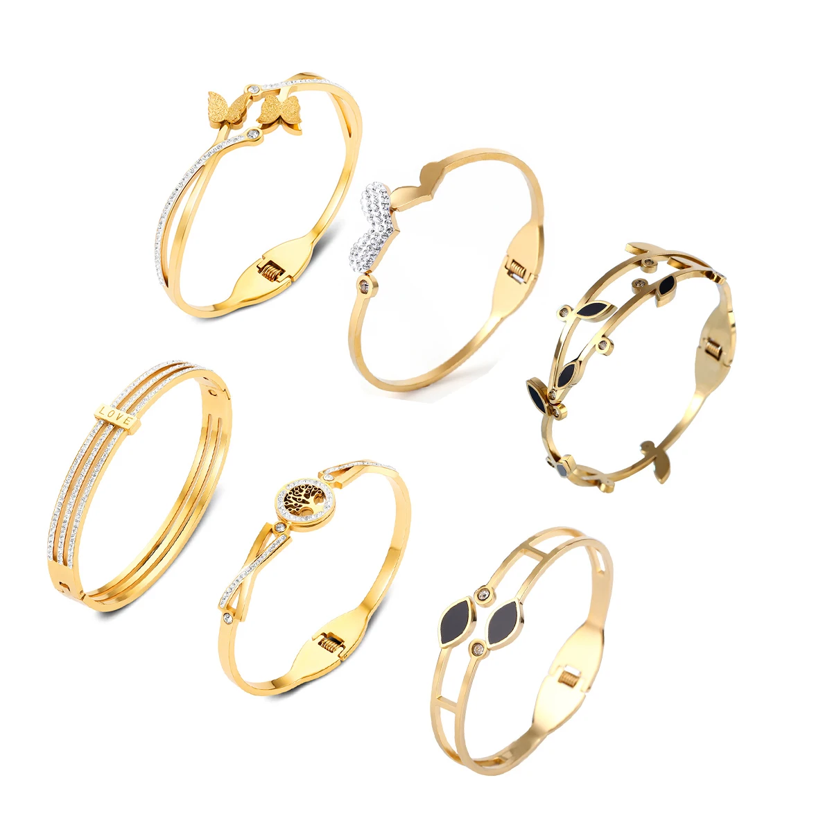 Pulseras Y Brazaletes Waterproof Ladies Bangles Jewelry Women Custom Stainless Steel Bracelet