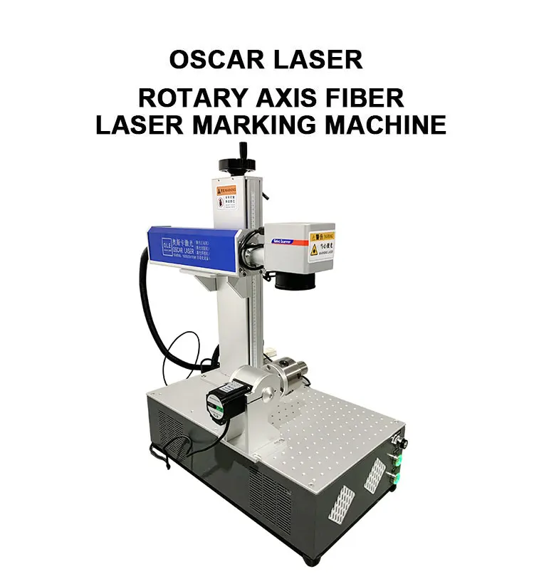 Oscarlaser Raycus Max 20 Вт 30 50 волоконно-лазерная маркировочная машина с поворотной осью для ювелирных изделий золото серебро гравировка металла