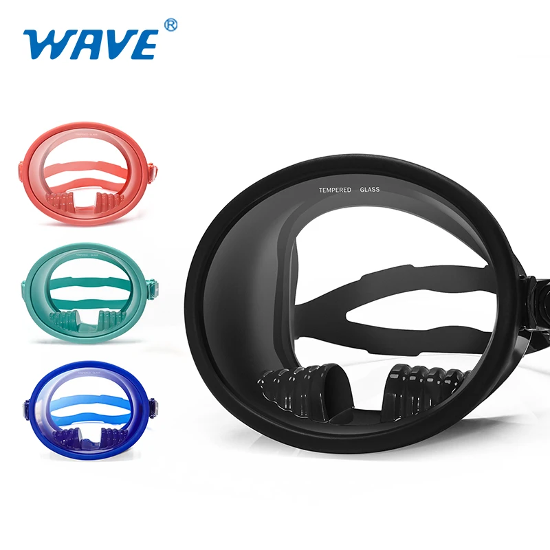 Guangzhou Vanguard Round uv anti fogging black freediving resistant resin lens funny scuba full face dive Oval diving mask