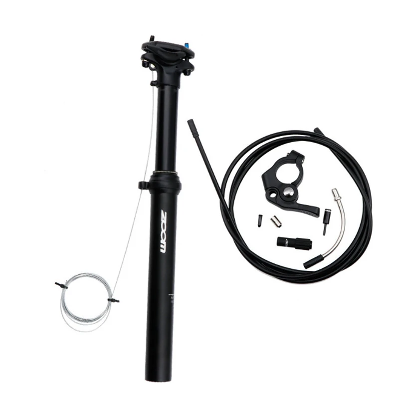 ZOOM  Alloy bicycle seatpost Wire-controlled hydraulic mountain bike dropper seatpost  mtb30.9/31.6 mm * 375mm External routing