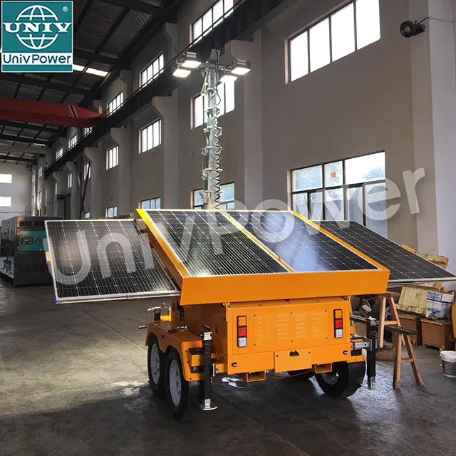 Solar Hydraulic Lifting Dual Axle Light Tower for Outdoor Lighting
