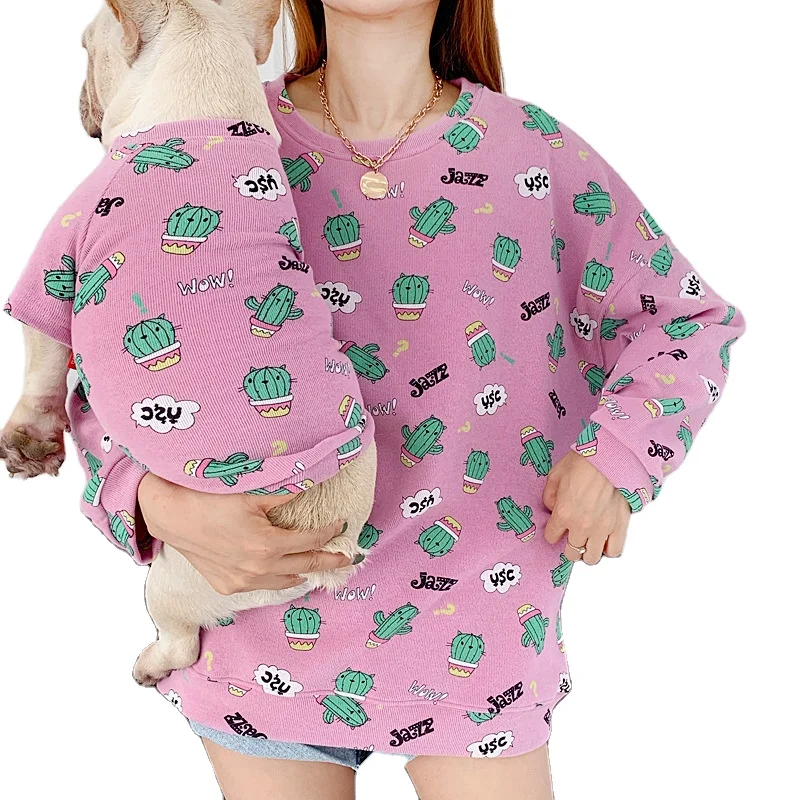 
Spring Autumn Small Dog Cat Pet Clothes Sweatshirt Cartoon Dog and Owner Parent-child Clothes 